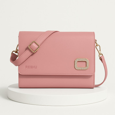 Reshu Pink Sling Bag women,s sling -body bag,s with adjustable shoulder straps and 4 pockets