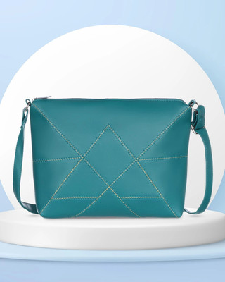 Leather Land Green, Multicolor Sling Bag American Stitch Sling In RAMA GREEN