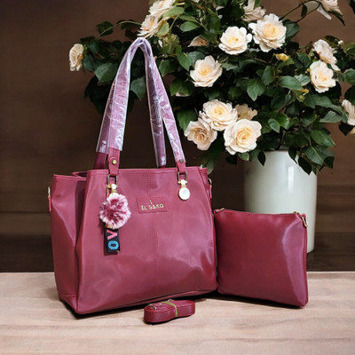 EL SAKO Maroon Hand-held Bag classy women handbag set of 2