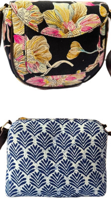 CRAFTWELL Multicolor Sling Bag Stylish New Trendy Unique Classy Design Shoulder Crossbody Sling Bag For Women(Pack of 2)