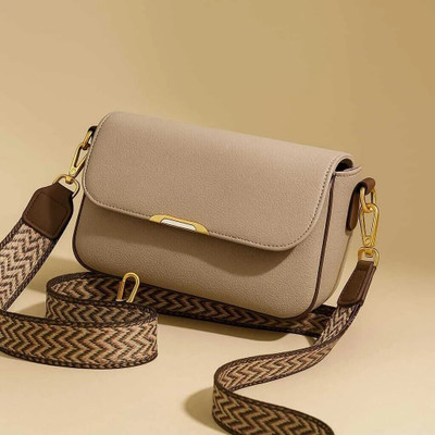 Clickandcart Beige Sling Bag Black women sling bag