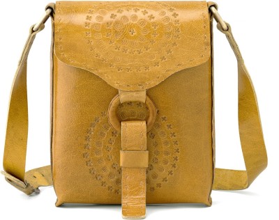 Goatter Yellow Sling Bag Genuine Leather Handmade Girls And Women’s Small Cross Body Bag