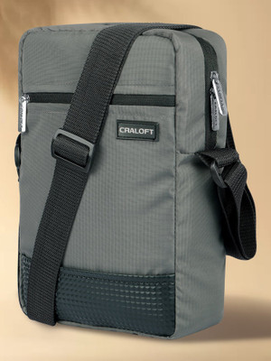 CRALOFT Grey Sling Bag Side For Men / / Crossbody Tablet Messenger Office Travel (S1)