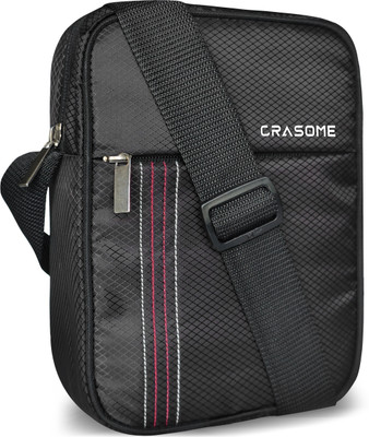 CRASOME Black Sling Bag Mini Sling Bag for Men / Small Side Travel Crossbody Bag for Men (CSB3-Black)