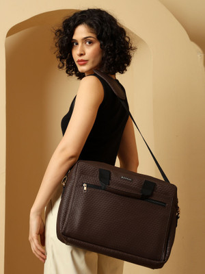 ENSAC Brown Messenger Bag Men & Women Brown Laptop Bag, Stylish Lightweight Office Tote bag