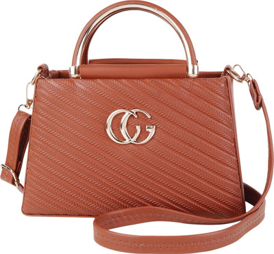 la glare Brown Sling Bag Sling Cross body Bag for women with Golden Handle | Brown