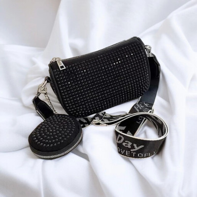 Asrib Black Sling Bag Pearl Beaded Sling Bag With Coin Pouch