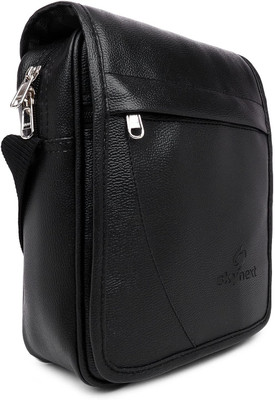 skynext Black Sling Bag Stylish Men’s Pu Sling Bag Shoulder Bag for Men Casual Travel Messenger Bag