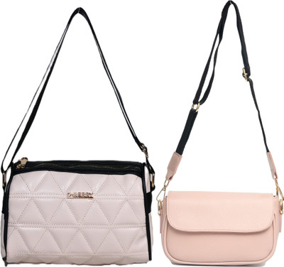 Despacito Beige, Pink Sling Bag Designer sling bag(Pack of 2)