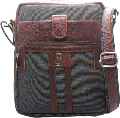 sananda bags Grey Messenger Bag Korea Genuine Leather and JUKO Blend Premium Unisex Sling / Messenger Bag