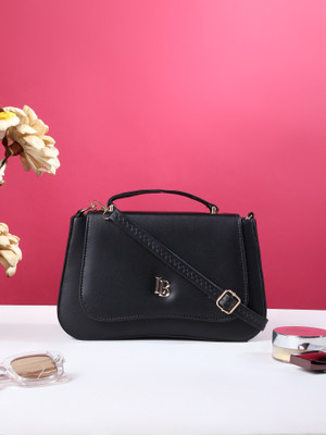 LEGAL BRIBE Black Sling Bag Curve Style Flap Sling Bag