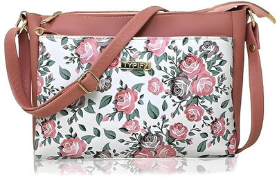 ookull offical Pink Sling Bag Stylish Women's Sling Bag With Vibrant Floral Print