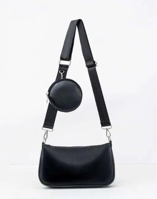 AKSUTI Black Sling Bag Slingbag For Women & Girls | Black Shoulder Bag