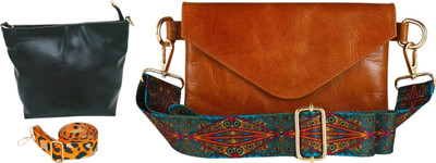 Dakota Brown, Black Sling Bag Trendy Sling Bag for Women – Stylish & Compact Crossbody Purse(Pack of 2)