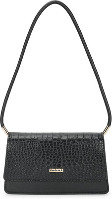 Fastrack Black Shoulder Bag Textured