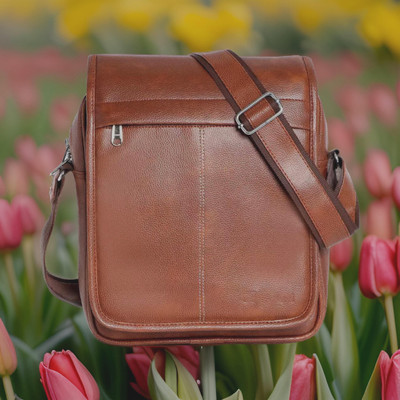 Shivra Tan Sling Bag Men Sling Bag extra large (S-11*8.5*3)