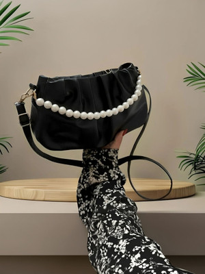 SAPPIERO Black Sling Bag Korean Style Shoulder Women Crossbody With Handle Stylish Hand