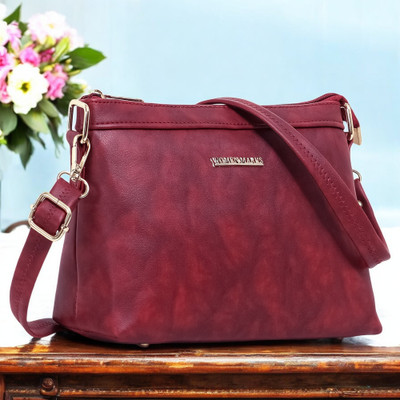 Women Marks Maroon Sling Bag NBS-04-LEAF-MAROON