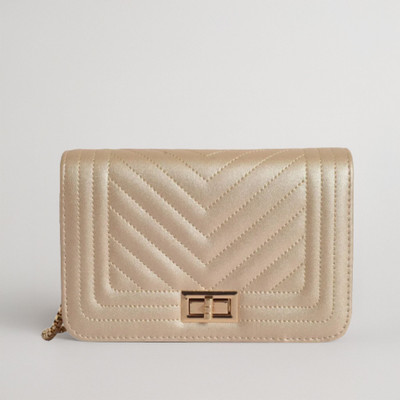 LINO PERROS Gold Shoulder Bag LWSL00394GOLDEN