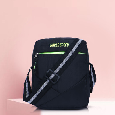 World Speed Black Sling Bag Chest Bag for Men & Women Medium Cross Body Messenger for Men & Women