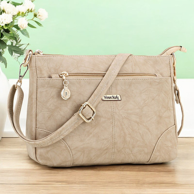 Women Marks White Sling Bag BFT-12-SLING-BAG-2-LINE-CREAM
