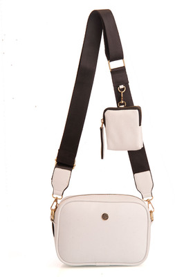 Sacci Mucci White Sling Bag Women's Girls Cross Body Sling Bag with Coin Pouch