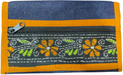 Puri Handicraft Blue Messenger Bag stecrafty denim clutch with embroidery design bag for women