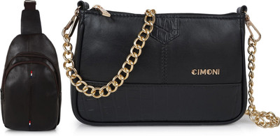 CIMONI Brown, Black Shoulder Bag Stylish Travel Trendy Crossbody Shoulder Office Bag For Unisex(Pack of 2)