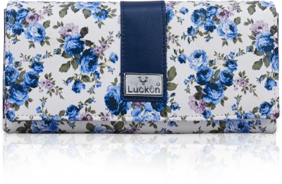 LuckOn Blue Clutch Faux Leather Ladies Wallet Hand Clutch Bag All Occassion Regular Use