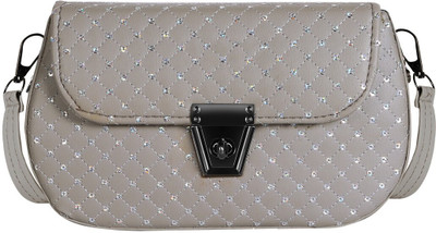 KAVRIXA Grey Sling Bag Grey Designer Faux Leather Handbag For Women And Girls KX-HB54