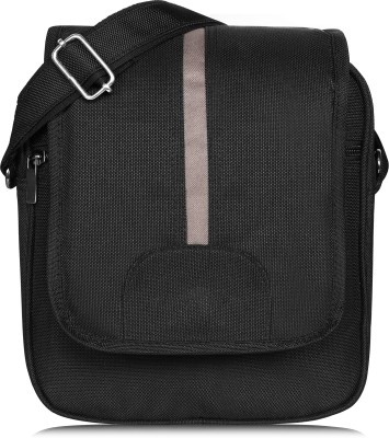 WELTWORLD Multicolor Sling Bag Black Stylish PVC Coated Matty Fabric Cross Body Sling Bag For Men SL09