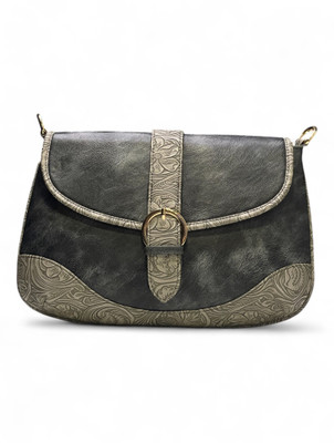 DAZZLE Grey Sling Bag Women's Floral Embossed Flap Elegance Shoulder/Sling Bag for Girls/Women