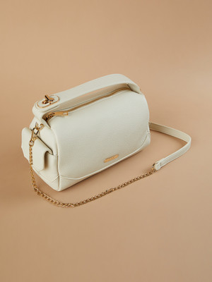 CODE by Lifestyle White Hand-held Bag Textured Handheld Bag