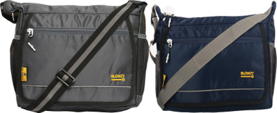 Blowzy Blue, Grey Sling Bag messenger bag/shoulder bag/cross body bag/handbag/ hiking or travelling Bag(Pack of 2)