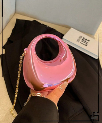 DOSYSO Pink Sling Bag Moon Clutch Purse Box Sling Bag women Cute Wallet for Party Wedding Girls Gift