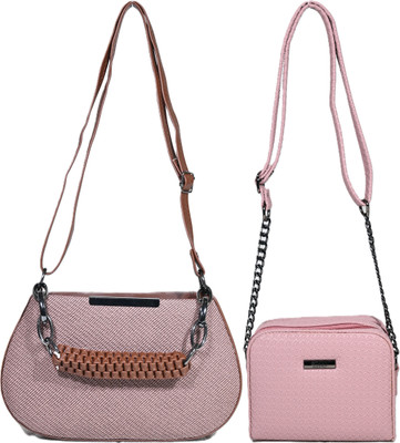 Despacito Beige, Maroon Sling Bag DESP21-754-Beige(Pack of 2)