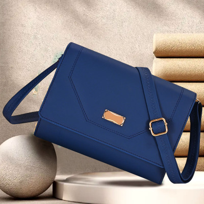 8LOVEES Blue Sling Bag BLUE WOMEN SLING BAG CROSS BODY WITH ADJUSTABLE SHOULDER STRAP SOFT MATERIAL