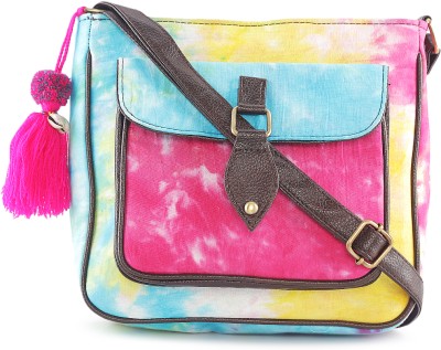 NEPRI Multicolor Sling Bag Vegan Leather Handmade Bag For Women | Pocket Sling Bag | Printed Tie & Dye