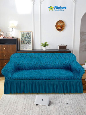 Flipkart SmartBuy Polyester 3+1+1 Seater Sofa Geometric Cover(Pack of 1 Blue)