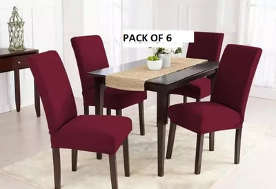 PawanSutra Polycotton 1 Seater Chair Plain Cover(Pack of 6 Maroon)