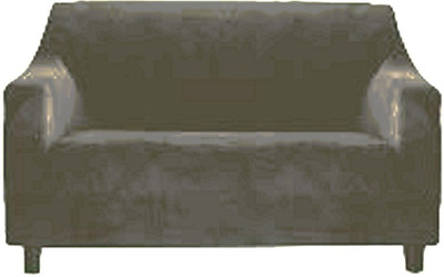 TURIYA Velvet, Polyester Plain 3 Seater Sofa Cover(Grey Pack of 1)
