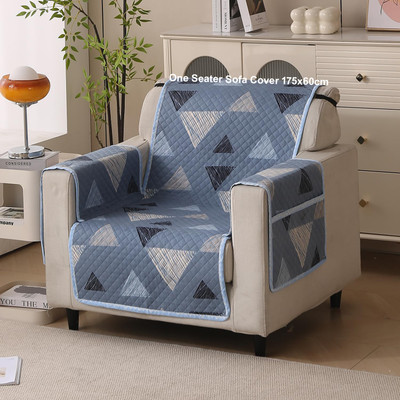 HOUSE OF QUIRK Polyester 1 Seater Sofa Plain Cover(Pack of 1 Blue Stone)