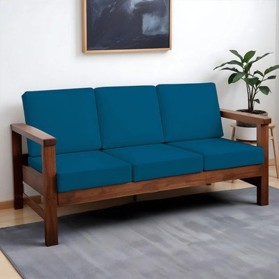 HOTKEI Polycotton 3+2 Seater Sofa Plain Cover(Pack of 6 Airforce Blue)