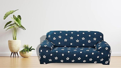 Flipkart SmartBuy Polycotton 2 Seater Sofa Floral Cover(Pack of 1 Blue Star)