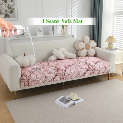 HOKiPO Polyester 1 Seater Sofa Floral Cover(Pack of 1 Blossom Flower Pink)