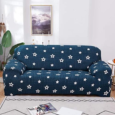 Flipkart SmartBuy Polycotton Floral Sofa Cover(Blue Star Pack of 1)