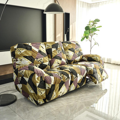 HOKiPO Polyester Abstract 3 Seater Sofa Cover(Multicolor Pack of 1)