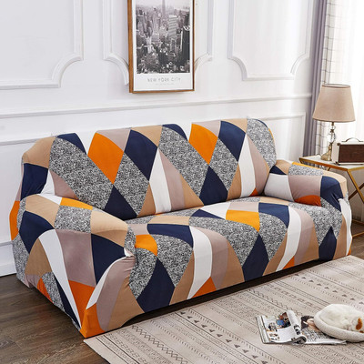 EASTTARDOMM Polyester Abstract 3 Seater Sofa Cover(Stunning Look 3 Seater Elastic Fitted Sofa Cover (Multi-Color) Pack of 1)