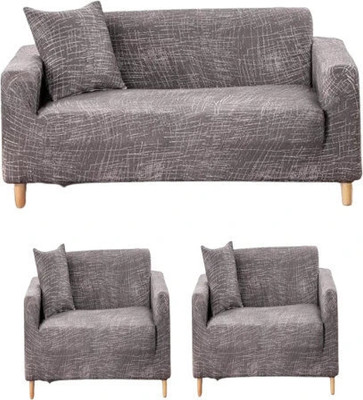 TONY STARK Polycotton Floral 3+1+1 Seater Sofa Cover(Brown Pack of 3)