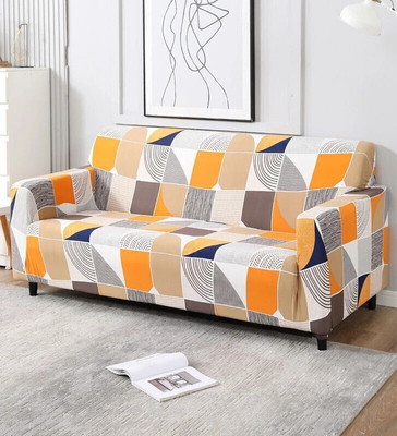 FurShine Polyester 3 Seater Sofa Abstract Cover(Pack of 1 Multicolor)